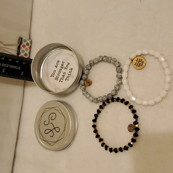 LILY SKY 3-PIECE BEADED BRACELET SET WITH CHARMS - Picture 3 of 3